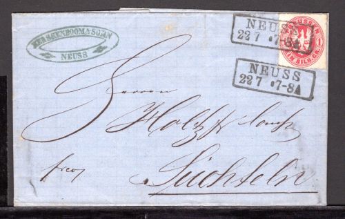 Preussen MiNr. 16 Einzelfrankatur Stempel Neuss