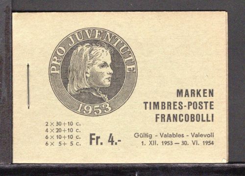 Schweiz Pro Juventute 1953 MiNr. MH 38 b postfrisch komplett