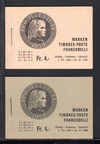 Schweiz Pro Juventute 1953 MiNr. MH 38 a + b postfrisch komplett