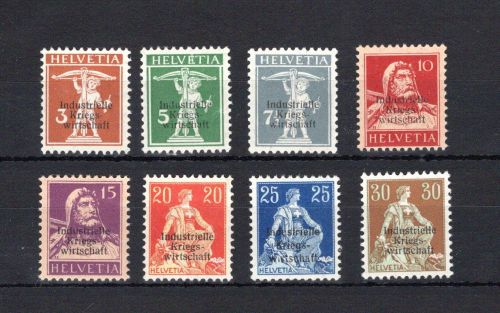 Schweiz Dienst Kriegswirtschaft MiNr. 1-8 I mit Falz