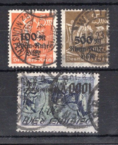 Weimar Infla MiNr. 258-260 gestempelt 260 Kurzbefund Dr. Oechsner
