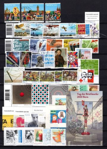 Schweiz Jahrgang 2010 gestempelt