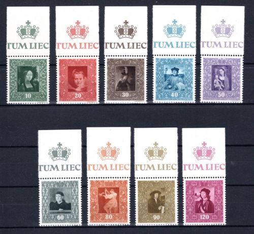 Liechtenstein MiNr. 268-276 postfrisch Oberränder gefaltet, Kunst