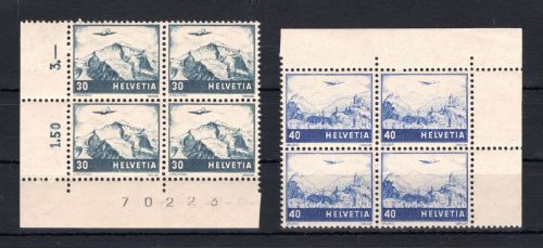 Schweiz MiNr. 50-507 postfrisch 4er Blöcke, quer angefaltet