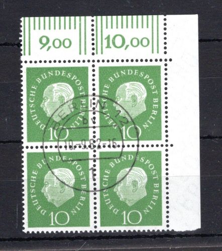 Berlin MiNr. 184 w W OR gestempelt im 4er Block