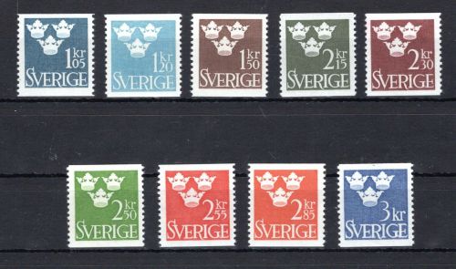 Schweden Lot DS 3 Kronen MiNr. 475 ff postfrisch