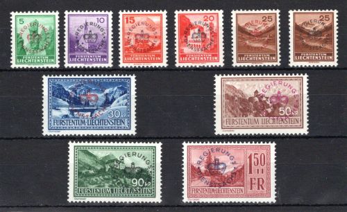 Liechtenstein Dienstmarken MiNr. D 11-19 postfrisch