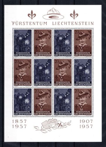 Liechtenstein MiNr. 360-361 postfrisch Kleinbogen, Baden Powell