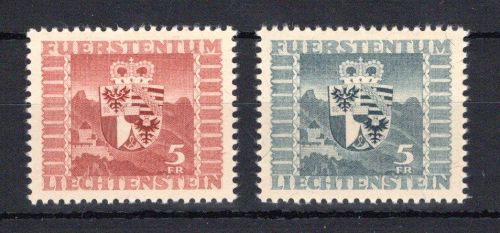 Liechtenstein MiNr. 243 + 252 postfrisch Wappen