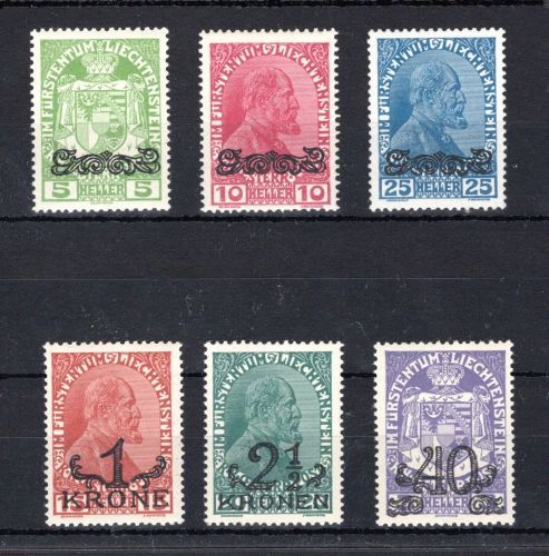 Liechtenstein MiNr. 11-16 postfrisch