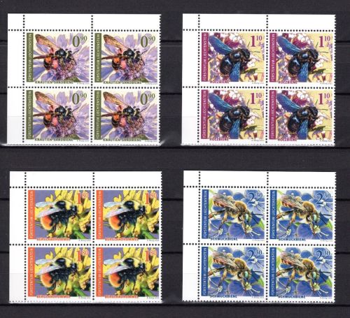 Liechtenstein MiNr. 2037-2040 postfrisch 4er Blöcke, Bienen