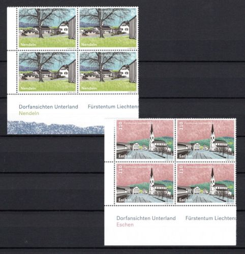 Liechtenstein MiNr. 2098-2099 postfrisch 4er Blöcke, Dorfansichten