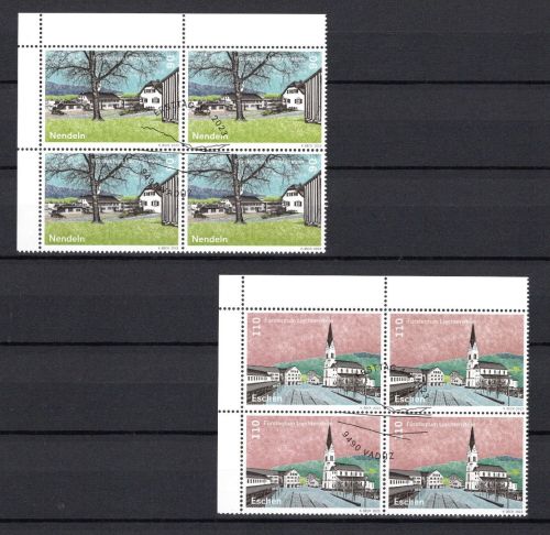Liechtenstein MiNr. 2098-2099 Ersttagssonderstempel 4er Blöcke