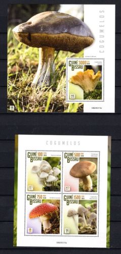 Guinea Bissau MiNr. 11222-11225 Kleinbogen + Block 1924 postfrisch Pilze