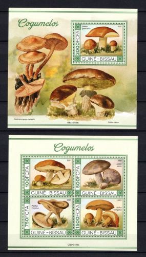 Guinea Bissau MiNr. 12688-12691 Kleinbogen + Block 1983 postfrisch Pilze