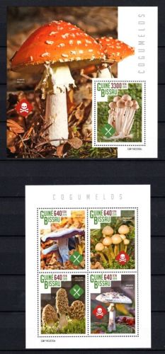 Guinea Bissau MiNr. 10422-10425 Kleinbogen + Block 1792 postfrisch Pilze