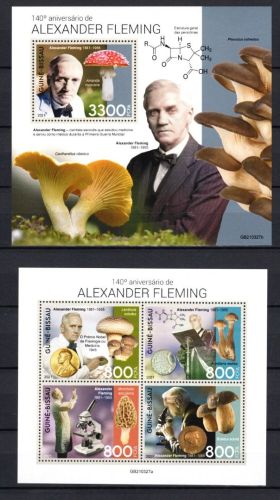Guinea Bissau MiNr. 12109-12112 Kleinbogen + Block 2051 postfrisch Pilze