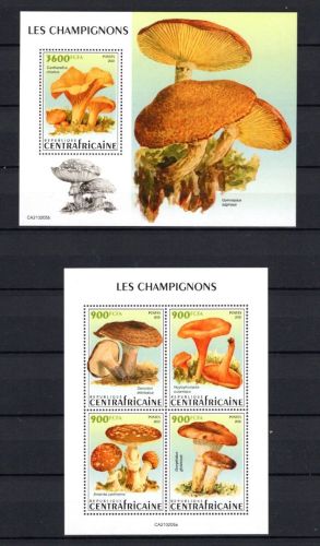 Zentralafrikanische Republik MiNr. 10599-602 KB + Block postfrisch Pilze