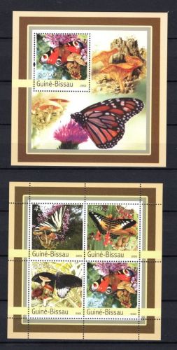 Guinea Bissau MiNr. 2087-2090 Kleinbogen und Block 388 postfrisch Pilze
