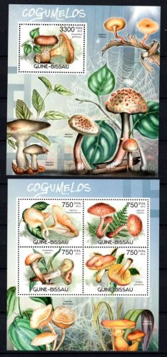 Guinea Bissau MiNr. 60917-6020 Kleinbogen und Block 1066 postfrisch Pilze