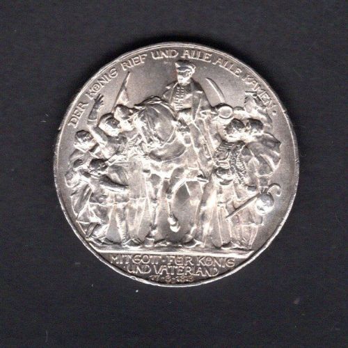 Preussen 1913 3 Mark Wilhelm II. zu Pferde