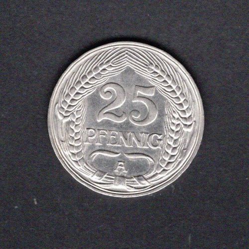 Kaiserreich 1910 A 25 Pfennig