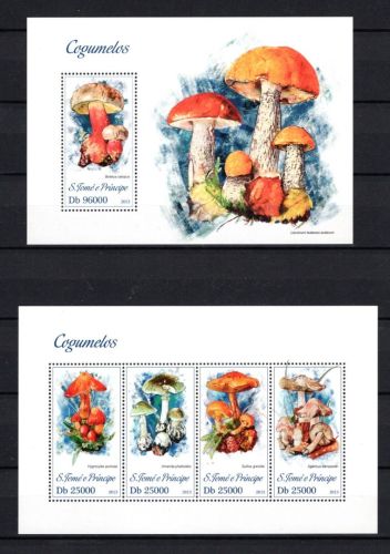 St. Tomé und Principe MiNr. 5171-5174 KB und Block 894 postfrisch Pilze