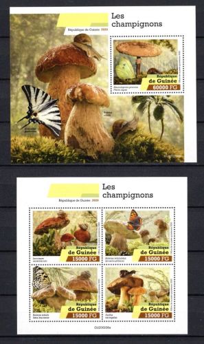 Guinea MiNr. 14632-14635 Kleinbogen und Block 3280 postfrisch Pilze
