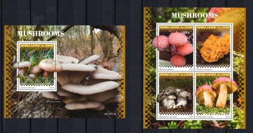 Sierra Leone MiNr. 11634-11637 Kleinbogen und Block 1821 postfrisch Pilze