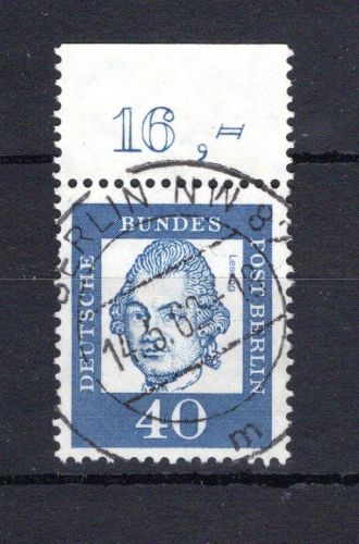 Berlin MiNr. 207 Oberrand Vollstempel ungefaltet, geprüft Schlegel
