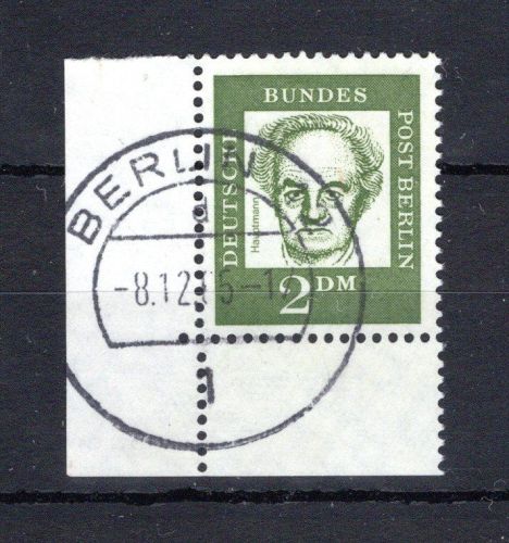 Berlin MiNr. 213 Eckrand Vollstempel ungefaltet, geprüft Schlegel
