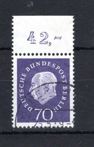 Berlin MiNr. 186 Oberrand gestempelt ungefaltet, geprüft Schlegel