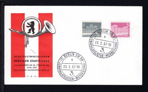 Berlin MiNr. 140-141 Ersttagsbriefe/ FDC Berliner Stadtbilder