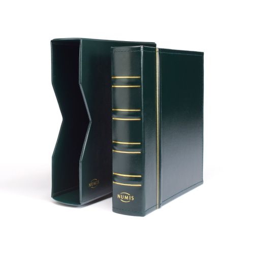 Leuchtturm Ringbinder NUMIS, Classic inkl. Schutzkassette, grün 330847 neuwertig 8231