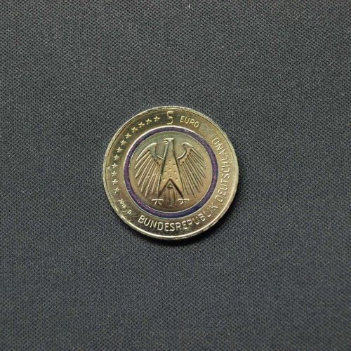 Bund 2016 D 5 Euro Planet Erde blauer Polymerring