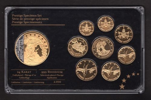 Vatikan Specimen Satz "Sixtinische Kapelle" vergoldet PP