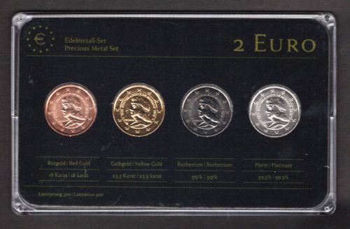 Monaco 2012 2 Euro Edelmetall-Set "500 Jahre Souveränität" unzirkuliert