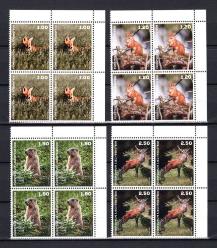 Liechtenstein 4er Blöcke MiNr. 2113-2116 Ersttagssonderstempel Wildtiere