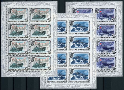 Sowjetunion Kleinbogen MiNr. 5376-5378 postfrisch Expedition