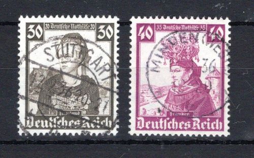 Deutsches Reich MiNr. 596-597 Vollstempel geprüft Schlegel