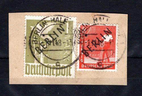 Berlin MiNr. 3 + 17 Briefstück geprüft Schlegel