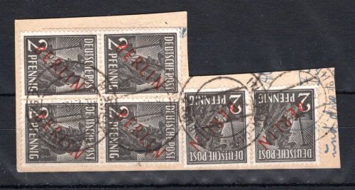 Berlin MiNr. 21 (6x) Briefstück