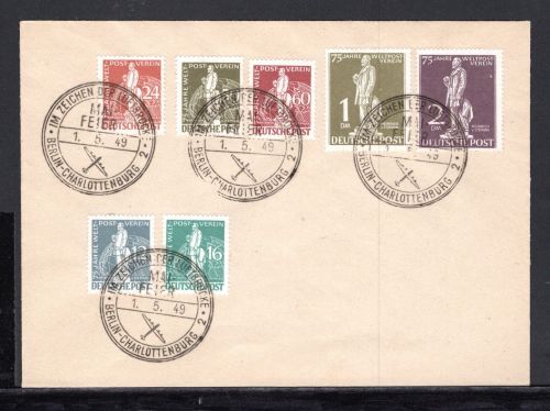 Berlin MiNr. 35-41 Sonderstempel auf Briefumschlag