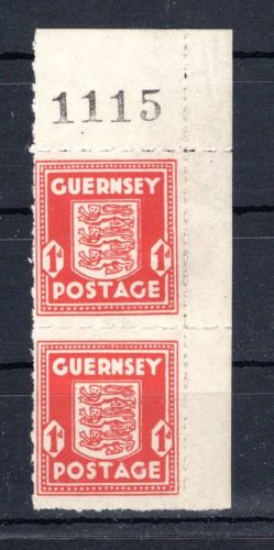 Dt. Besetzung WK II Guernsey senkr. Paar MiNr. 2 au Falz gepr. Wieneke