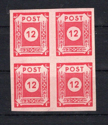 SBZ Ost-Sachsen 4er Block MiNr. 63 v postfrisch rotes Papier