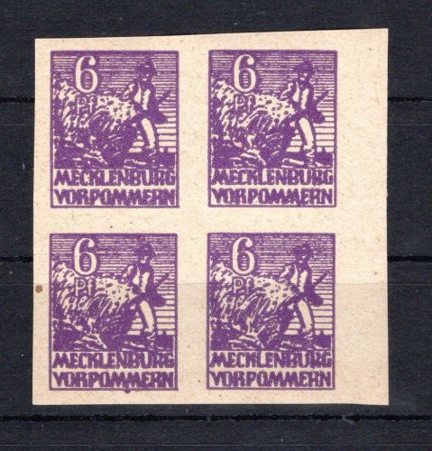 SBZ Mecklenburg-V. 4er Block MiNr. 33 y d U postfrisch gepr. Thom