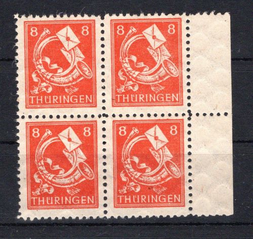 SBZ Thüringen 4er Block MiNr. 96 A Y yy postfrisch geprüft Ströh