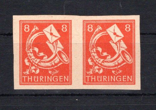 SBZ Thüringen waag. Paar MiNr. 96 A X wU postfrisch geprüft Herpichböhm