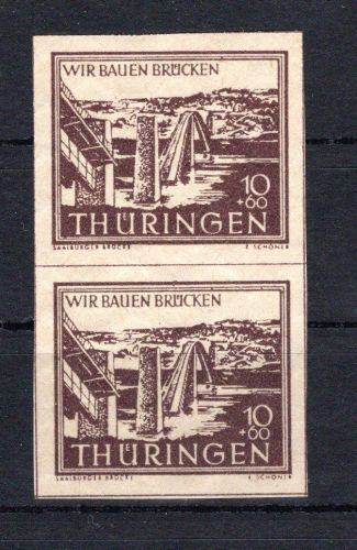 SBZ Thüringen senkr. Paar MiNr. 112 yy postfrisch geprüft Jasch