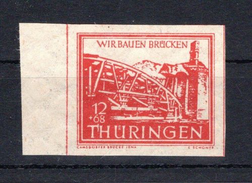 SBZ Thüringen MiNr. 113 yy Bogenrand postfrisch signiert